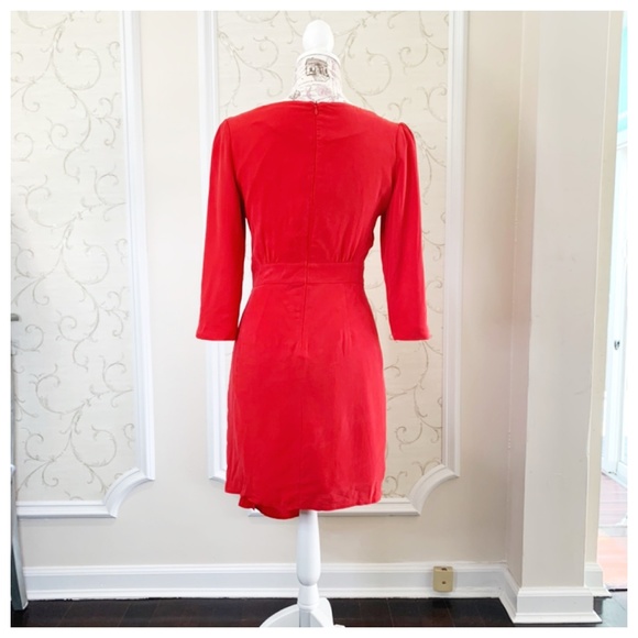 Aryn K. Anthropologie Red Silk Dress Size Small - Picture 4 of 5